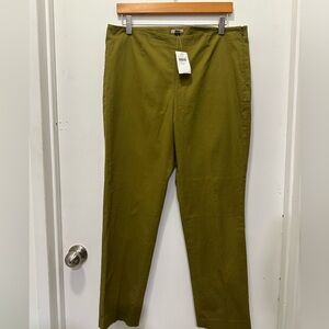 New! J.Jill Vine Leaf Olive Green Women’s Pants Sz 10